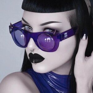 Vulgati The Beast Bubble Purple Sunglasses Goggles Black Horns